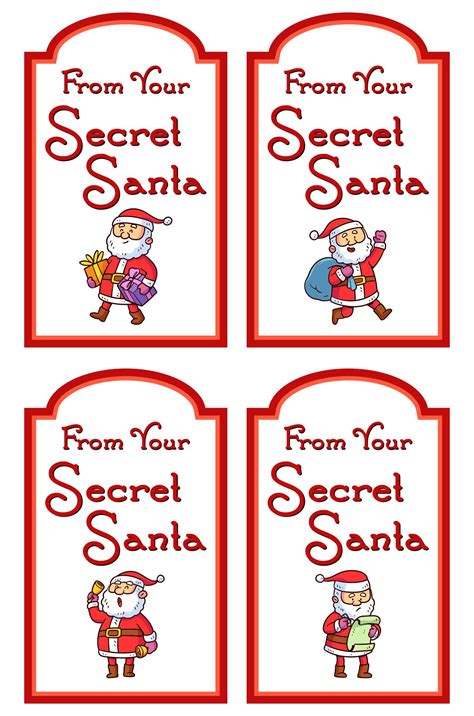 Secret Santa Tag Printable