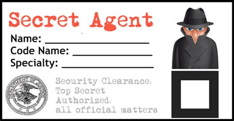 Printable Spy Secret Agent ID Badge James Bond Etsy España