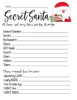 Secret Santa Editable Template