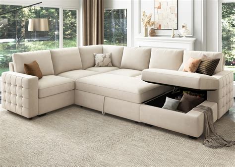 Relax in Complete Comfort with our Sectional Couch with Pullout - Elevate your Home to a Haven.