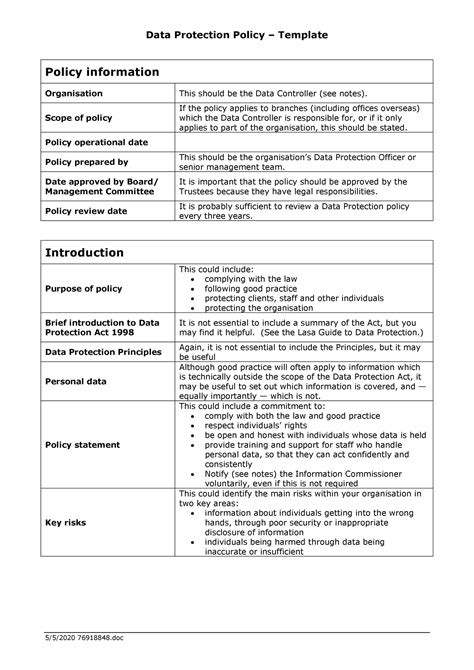 Security Breach Policy Template