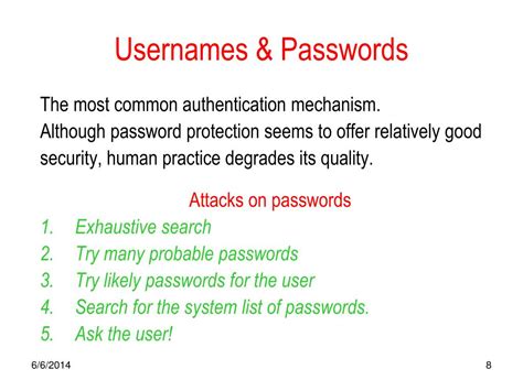 Security &amp; Protection of Usernames &amp; Passwords
