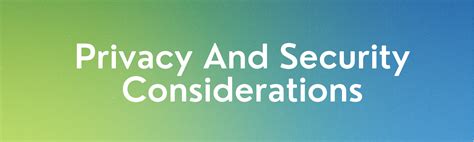 Security and Privacy Considerations