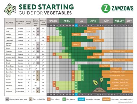 Seed Starting Calendar Zone 5