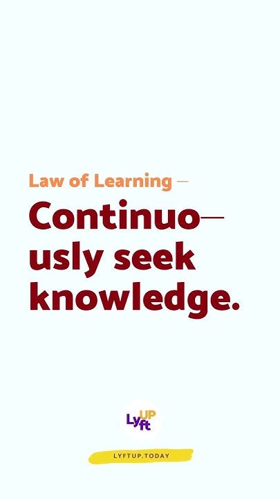 Seek Knowledge Continuously