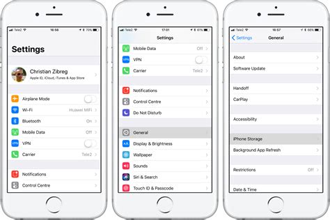 Select iOS Update from List of Apps in iPhone Storage on iPhone