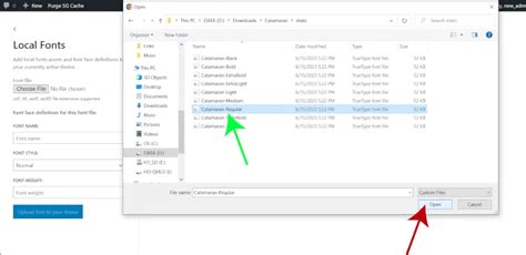Select the Desired Font File