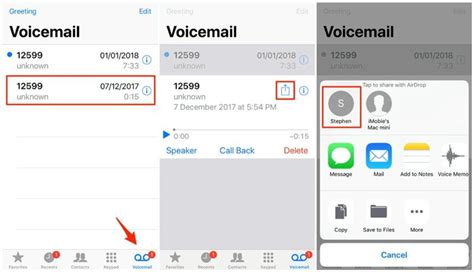 Select the Voicemails to Transfer