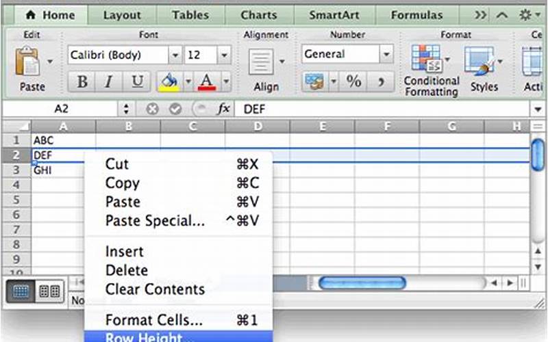 Selecting A Row In Excel Mac
