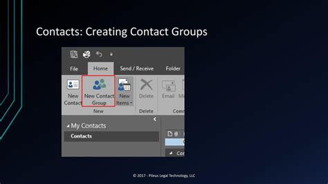 Selecting contacts and creating groups