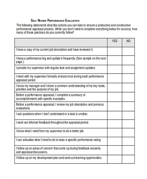 FREE 9+ Self Assessment Samples in PDF MS Word Excel