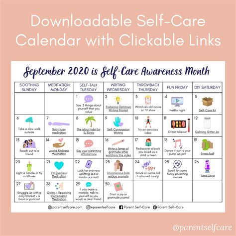 Self Care Calendar