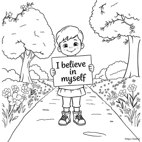 Self Esteem Positive Affirmation Coloring Pages