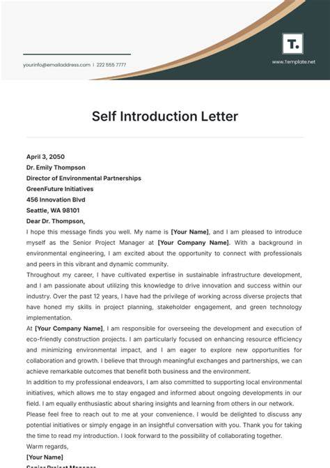 Self Introductory Letter