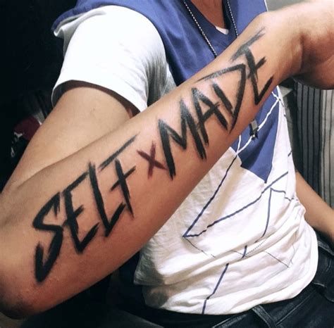 "Self Made King" Custom Lettering Tattoo Hand tattoos
