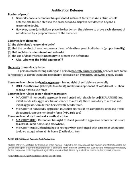 Self-Defense or Justification