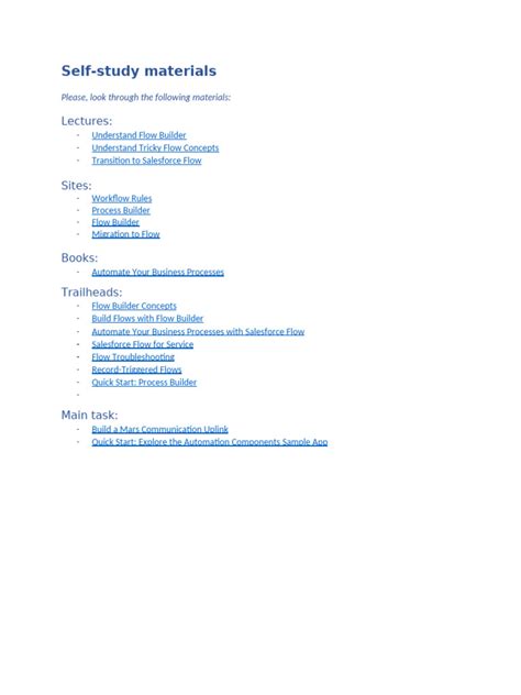 Self-Study Materials