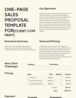 Selling Proposal Template