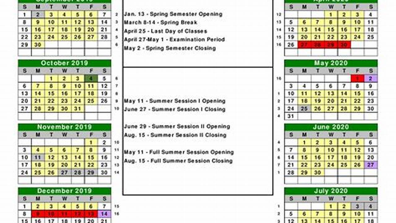Semester Calendar Spring 2024