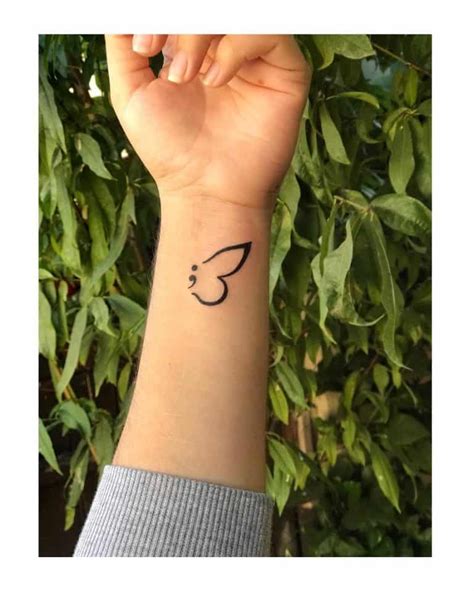 Semicolon Tattoo Butterfly