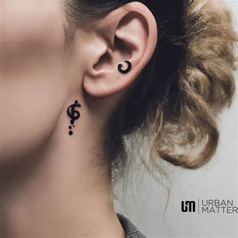Semicolon Tattoo Ear
