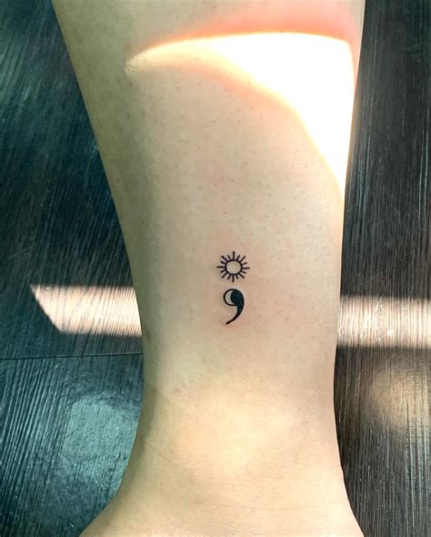 Semicolon Tattoo Leg