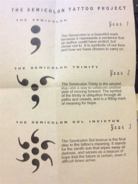 Semicolon Tattoo Trinity
