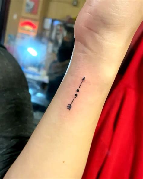 Semicolon Tattoo With Arrow