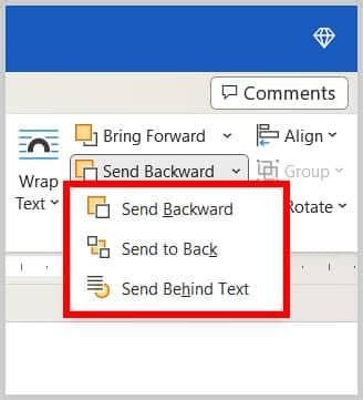 Send Backward: