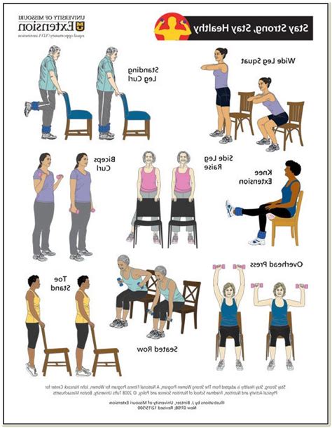 Senior Citizen Printable Chair Exercises For Elderly With Pictures