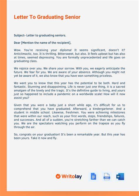 Senior Letters Examples