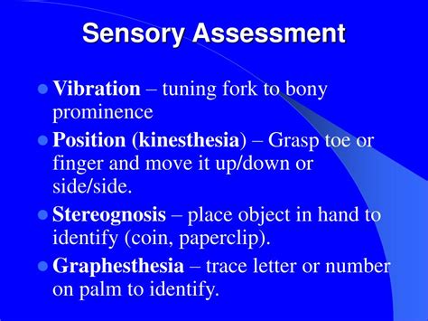 Sensory Function