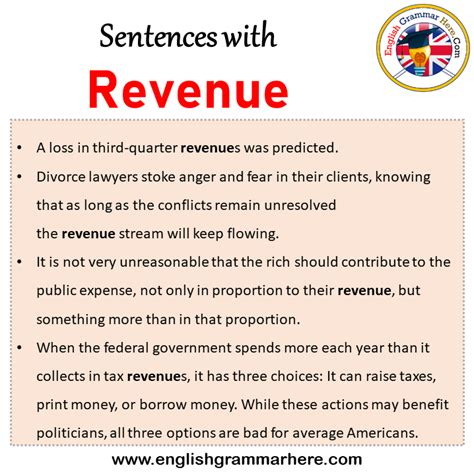 Sentence For Revenue