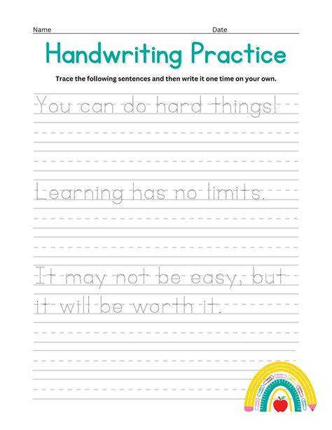 Sentence Handwriting Worksheets – Free Printable Practice Sheets Pdf ...