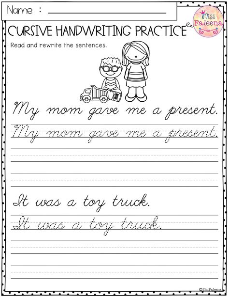 Sentences In Cursive Worksheets