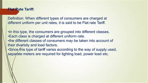 Separate tariff