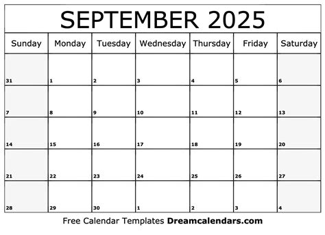 Sept 2025 Calendar