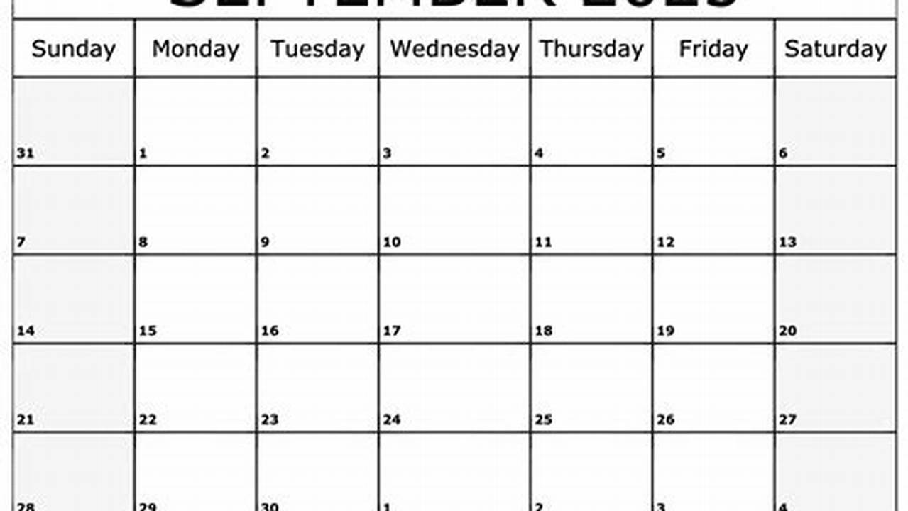 September 2025 Calendar Excel Download Google