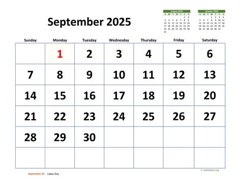 September Calendar 2025