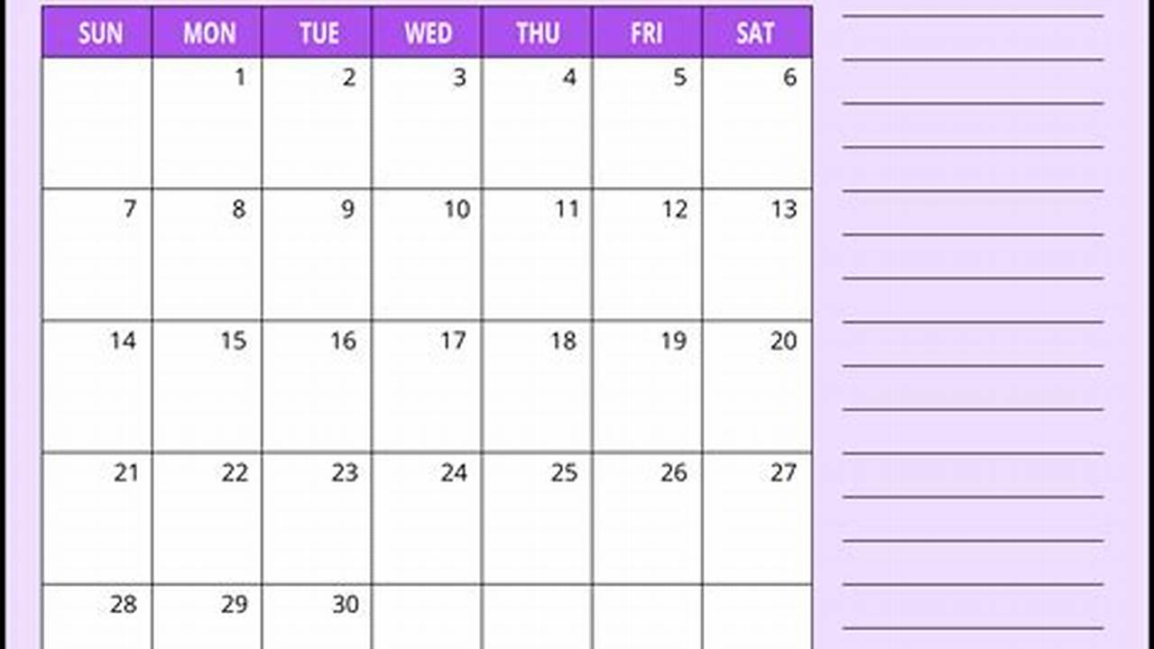 September Calendar 2025 Printable With Notes Pdf