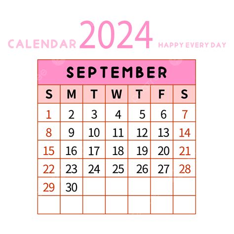 September 2024 Calendar Color