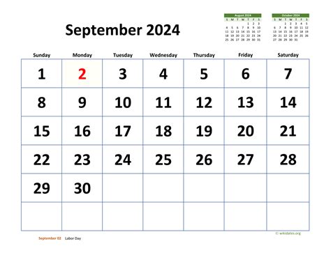 Calendar September 2024 UK with Excel, Word and PDF templates