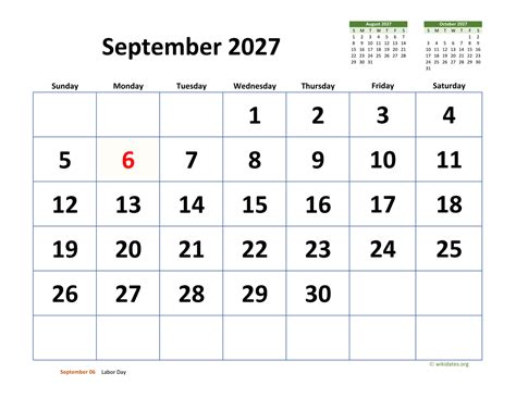 September 2027 Calendar