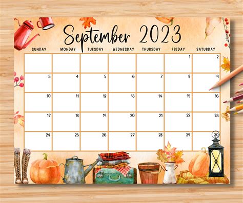 September Calendar Decorations