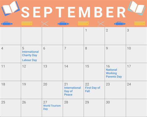 September Calendar With Events