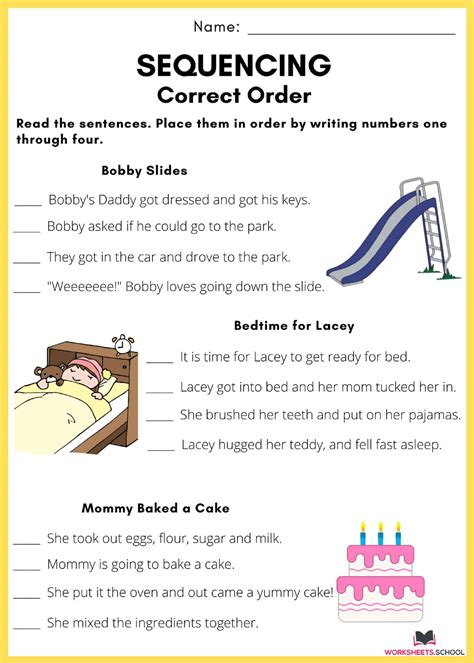 Sequencing Story Worksheets