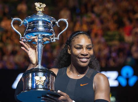 Serena Williams with her trophies