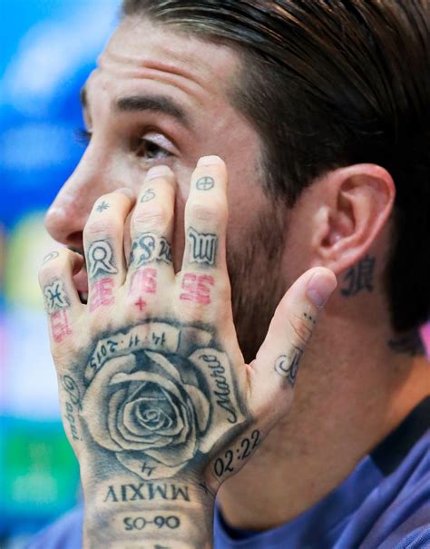 Sergio Ramos shows off symbolic numbers inked on his hand