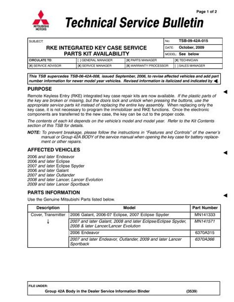 Service Bulletin TECHNICAL