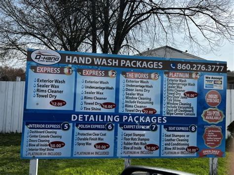 Services Offered at D Hand Car Wash